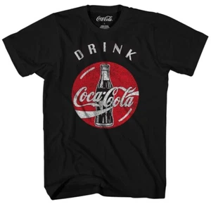 Coca Cola Drink Bottle Cap Logo Men's Black T-Shirt New - Picture 1 of 1
