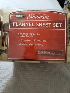 Vintage 100% Cotton Flannel Queen Set New