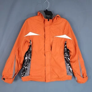 Youth Teens Reversible Hooded Jacket Full Zip Orange/Gray Actual Size XL - Picture 1 of 13
