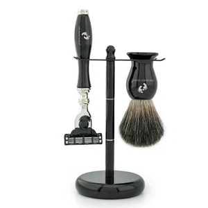 Shaving Set Inexpensive Three-piece Beautifully Constructed Black Groomsman Kit - Picture 1 of 2