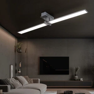 Plafoniera Lampada Sala Pranzo Orientabile LED Dimmerabile 26,5W 1700Lm Alu L - Foto 1 di 8