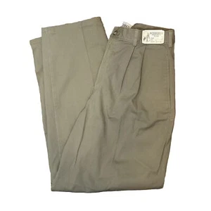 Pantaloni kaki J Peterman Company nuovi taglia 10 x28"L twill plissettato 100% cotone USA - Foto 1 di 10