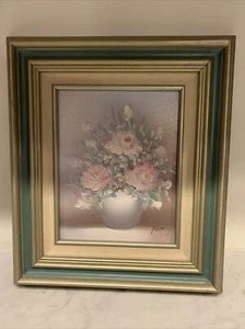 Vintage Nancy Lee Original Öl Leinwand BLUMEN signiert Stillleben 8” x 10” - Bild 1 von 4