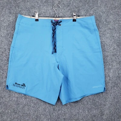 Patagonia Swim Trunks Mens 38 Blue Semper Fi Marines Drawstring Bathing Suit - Image 1 of 4