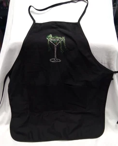 Grembiule nero con bevande traboccanti 2 - 6" x 6" tasche - Foto 1 di 5