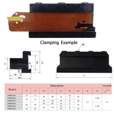 SMBB1626 2026 2032 2532 3232 Grooving Parting Plate Holder Cut Off Block for SPB - Image 1 of 4