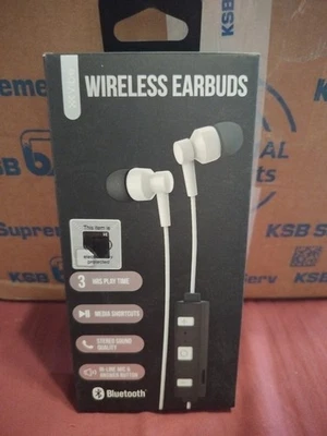 Vibe Sound Wireless Bluetooth Dynamic Stereo Earbuds Black In-Line Mic & Answer  - Image 1 of 2