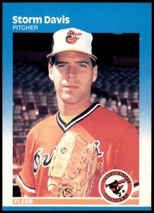Storm Davis Baltimore Orioles 1987 Fleer #466 Baseball Card Pitcher - Picture 1 of 2