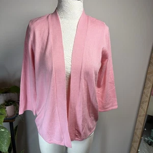 NWT Simply Noelle Women’s L/XL (12-14) ~ Pink Open Cardigan 3/4 Sleeves NEW - Picture 1 of 13