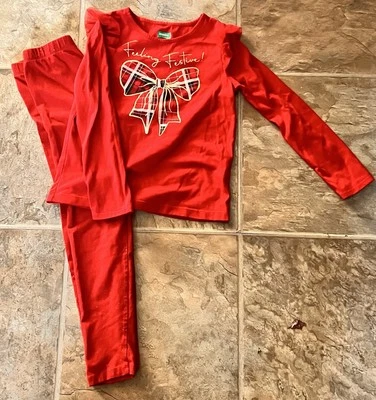 Garanimals Navidad Vacaciones Niñas Rojo Salón Set Talla 7 Foto 1 de 4