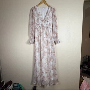 BALTIC BORN Maxikleid weiß und rosa geblümt Olivia Langarm SMALL - Bild 1 von 8