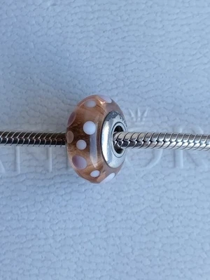 Original  Pandora Element, Charm Murano, rosa, Punkte, retired - Bild 1 von 4