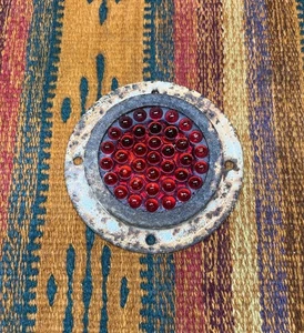Antique Vintage 5” Red Glass Cats Eye Marble Reflector - Picture 1 of 9