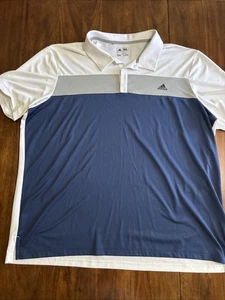 Polo deportivo de golf Adidas para hombre botones negro gris azul talla 2XL - Imagen 1 de 9