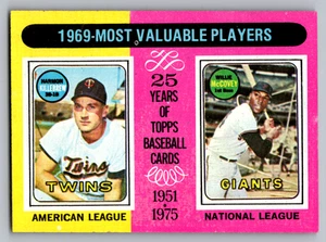 1975 TOPPS #207 HARMON KILLEBREW TWINS & WILLIE McCOVEY GIANTS - Bild 1 von 3
