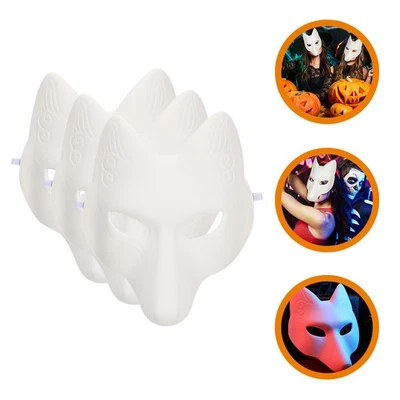 3pcs Masquerade Blank Mask Masks Costume Cosplay Mask Unpainted Mask - Image 1 of 4
