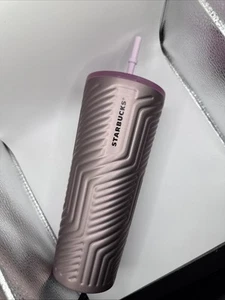Starbucks 2025 Angular Pink Stainless Steel Soft Touch Tumbler Venti 24oz - Picture 1 of 1
