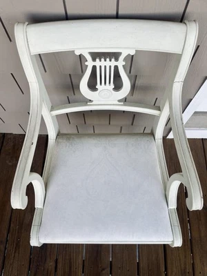 Vintage  Lyre Back Arm Chair Neoclassical Federal Style Accent Chair - Image 1 of 3