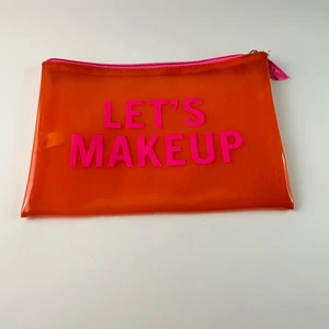 Avon Makeup Bag Rosso See Thru "Let's Makeup" 10 x 7 in Plastica - Foto 1 di 4