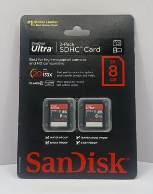 SanDisk Ultra 8GB,  SDHC Card-2 Pack (SDSDH2-008G-AC11)   - Image 1 of 2