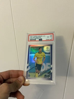 Jude Bellingham 2020 Topps Chrome UCL RC Purple Refractor #68 /250 PSA 8  - Image 1 of 2