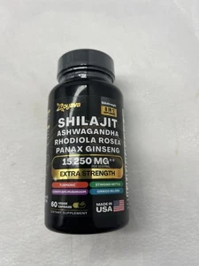 Shilajit Pure Himalayan 15,250, Energy Booster Ashwagandha Extra Strength 8 In 1 - Picture 1 of 3