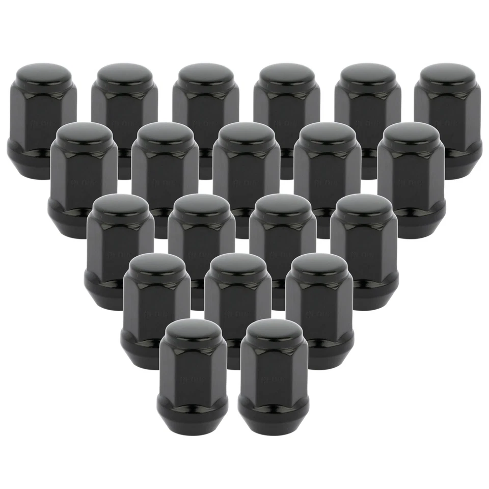 20 piezas tuercas de rueda con acabado negro 9/16-18 para camioneta Chevrolet K20 1961-1974 Foto 1 de 4