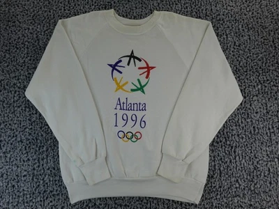 Sudadera DE COLECCIÓN Olimpiada Para Hombre L Blanca Atlanta 1996 Pullover Cuello Redondo EE. UU. Foto 1 de 4