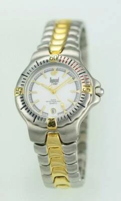 Dumont Delie Orologio da Uomo Acciaio Inox Argento Oro Data 100m Batt Bianco, - Immagine 1 di 3