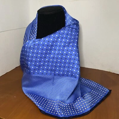 BANANA REPUBLIC Blue & White Geometric Gauzy Scarf Square Hip Wrap Made In Italy - Image 1 of 4