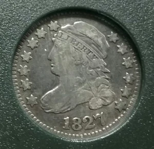 1827 Antique Early US Capped Bust Silver Dime 10c From An Old New England Estate - Picture 1 of 2