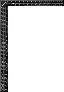 16'' x 24'' Framing Square, Imperial & Metric Graduations, Stair Gauges - Picture 1 of 7