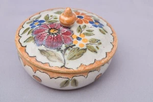 Vintage Signed 3250 BERTINO Royal GOUDA Art Pottery Trinket Box with Lid Mint - Picture 1 of 8