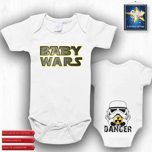 Body neonato BABY WARS STAR WARS DANGER idea regalo DIVERTENTE NASCITA NATALE - Picture 1 of 3