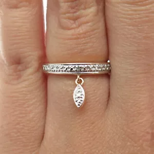 ROSS SIMONS 925 Sterling Silver Rose Gold Plated Real Diamond Accent Ring Size 6 - Picture 1 of 9