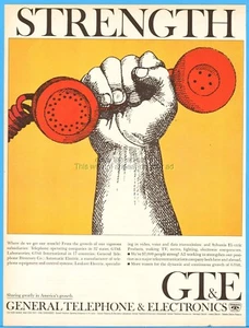 1964 GTE General Telephone Electronics 1960s Telephone Ad Strength Red Phone - Picture 1 of 1
