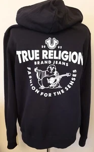 True Religion Buddha Logo Hooded Zip-Up Jacket Size -XL Black - Picture 1 of 11