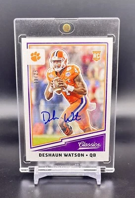 Deshaun Watson /25 2017 Rookie Auto Panini Classics Football No. 228 SSP RC - Image 1 of 3