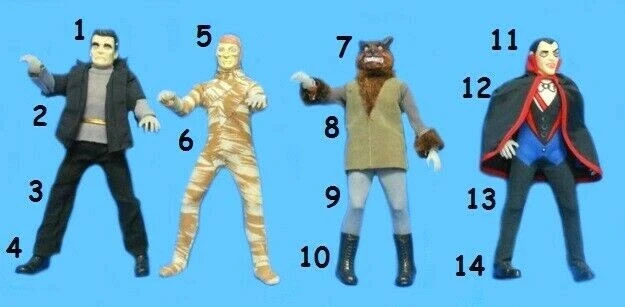 1974 MONSTERS 8" ahi lincoln mego figure -- DRACULA FRANKENSTEIN MUMMY WOLFMAN  - Image 1 of 1