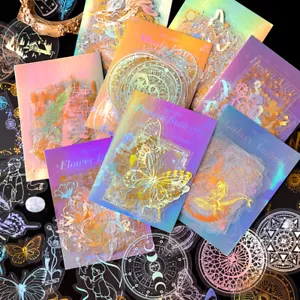 Pegatinas holográficas de mariposa espacial de fantasía diario álbum de recortes artesanías - Imagen 1 de 14