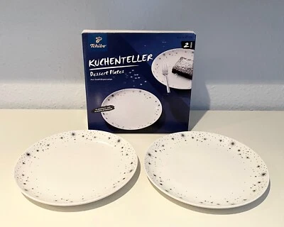 Tchibo Kuchen-Teller Set ★ STERNE ★ Gold + Platin ★ Weihnachten ★ NEU&OVP ★ RAR - Bild 1 von 2