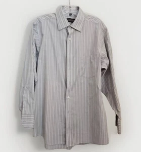 Donald Trump Signature Collection Dress Shirt Gray Striped Collared 16 (32/33) - Picture 1 of 8