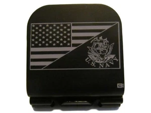 Amerikanische Flagge/Marine lasergeätzt Aluminium Hut Clip Krempe-it - Bild 1 von 9
