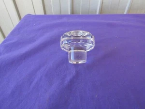 Decanter Crystal Glass Stopper Flat Round Replacement Heavy Clear - Foto 1 di 3