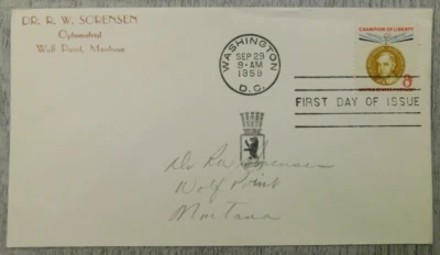 First Day Issue Ernst Reuter Mayor of Berlin 1959 Vintage Stamp Envelope Cover - Image 1 of 4