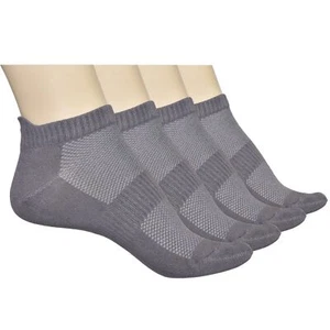 Grey Unisex Thin Rayon Ankle Socks 4 Pairs Size 5-7 Ultra Soft Breathable Com... - Picture 1 of 7