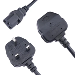 IEC Wasserkocher Kabel Netzkabel 3 Pin UK Stecker PC Monitor TV PS3-FAT CPU 1,8 m lang - Bild 1 von 12