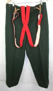 Vintage 70s 80s Woolrich Suspenders Wool Hunting Pants Sz 36 Pre Owned Outdoors - Picture 1 of 12