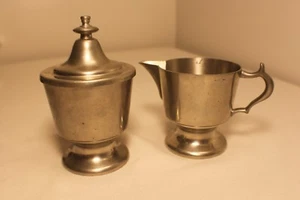Woodbury Pewter Henry Ford Museum Creamer & Sugar Bowl/Lid - Picture 1 of 7