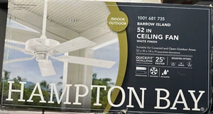 Hampton Bay Barrow Island Ceiling Fan, 52 in. Indoor/Outdoor, White - Picture 1 of 2